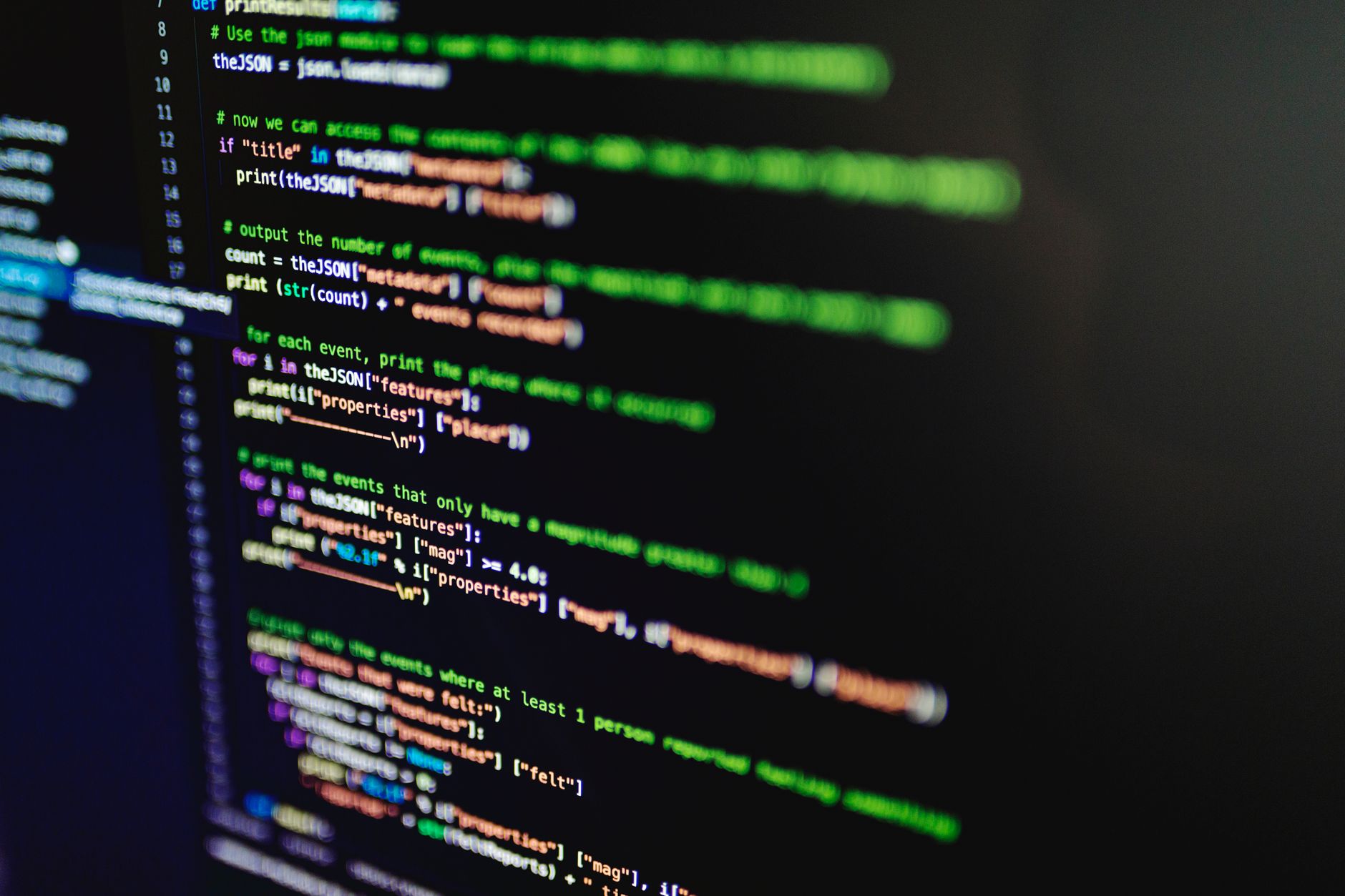 Écran de développement affichant du code, en cours de travail.
